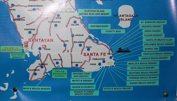 bantayan island resorts map