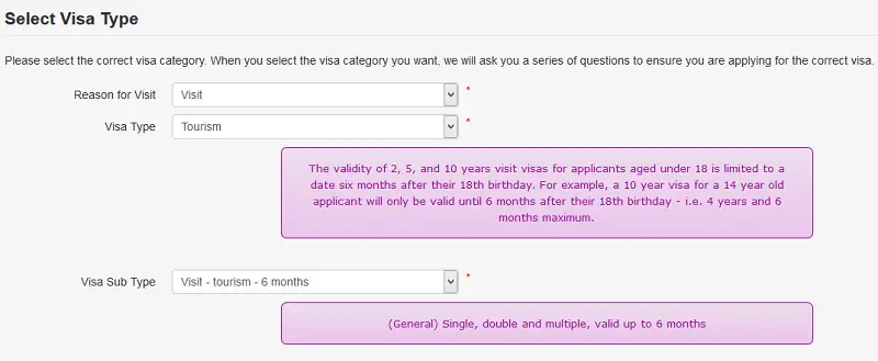 uk visa type philippines step 2