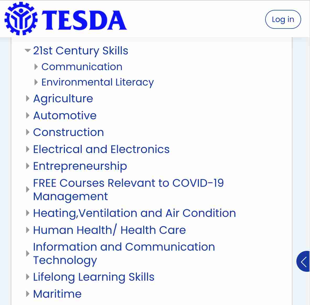 list of tesda online courses